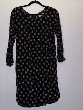 Old Navy maternity size medium black tan white floral dress new without tags